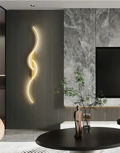 Arandela Led 20w 3em1 Double S Espiral Metal Silicone 74cm