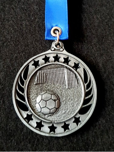 10 Medallas Metálicas Fútbol Cancha