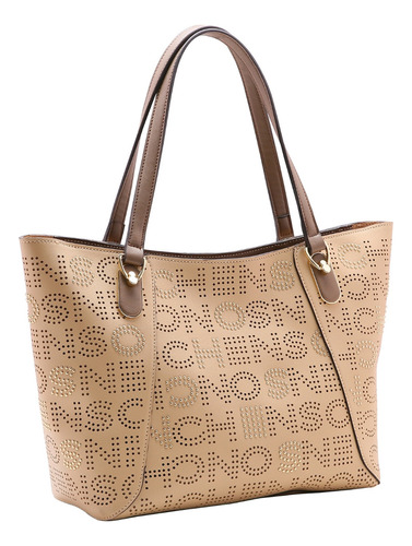 Bolsa Chenson Grande Ombro Feminina Shopper 83470-1 Cor Bege