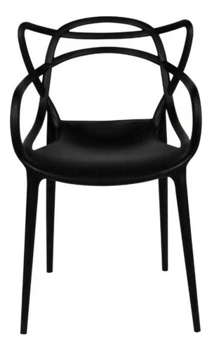 Kit 8 Cadeiras Allegra Sala Cozinha Jantar Design Masters Estrutura Da Cadeira Preto Assento Preto Desenho Do Tecido Liso