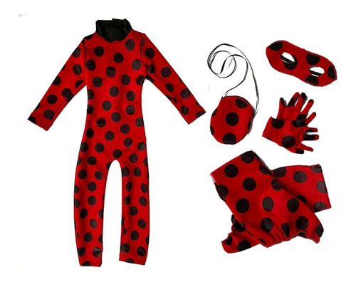 Disfraz Para Niña Ladybug Miraculous 5 Piezas