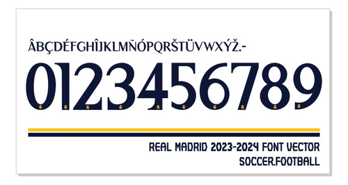 Tipografía Real Madrid Font Vector 2023-24 Archivo Otf, Eps.