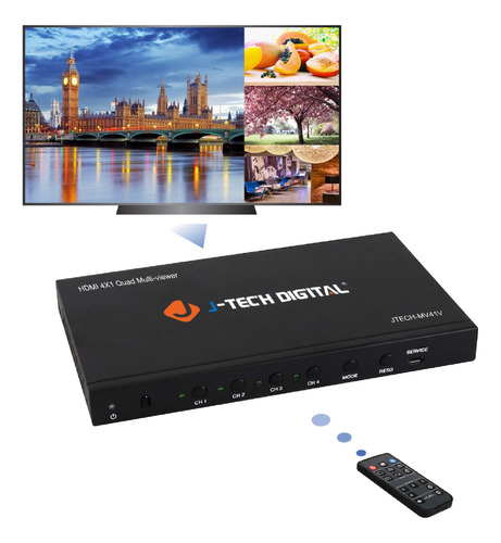 J-tech Digital Interruptor Hdmi Multivisor Quad 4x1 Sin Cost