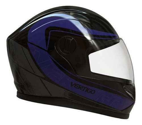 Casco Moto Integral V32 Warrior Azul Vertigo