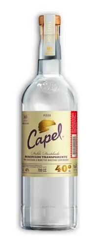 Pisco Capel Doble Destilado Res. Transparente X 700 Ml X 6