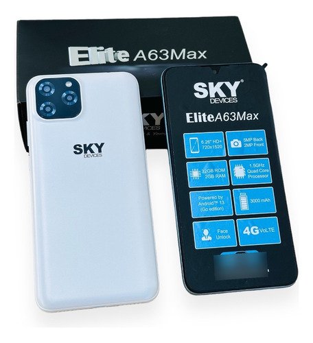 Teléfono Celular Sky A63 Max 32gb Dual Sim 4g/lte Android Desbloqueo Facial Barato