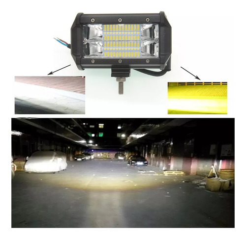 Faro Barra 24 Leds 72w Luz Lineal Doble Color Auto Moto 1pza