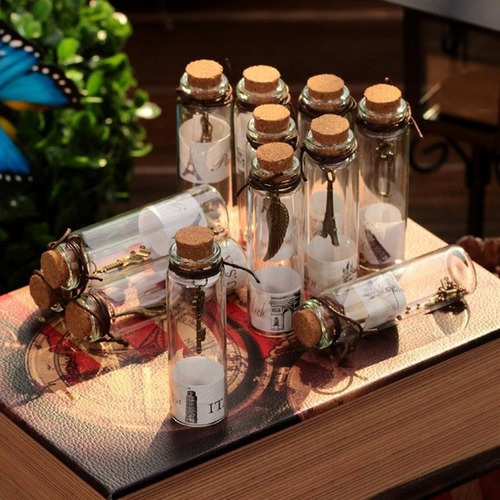 12pcs Mini Pequeña Botella De Cristal De Lujo Que Desea El