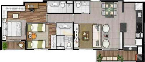 Imagem 1 de 21 de Apartamento De 3 Dorms Sendo 1 Suíte À Venda, 83 M² Por R$ 599.000,00 - Centro Comercial Jubran - Barueri/sp - Ap0511