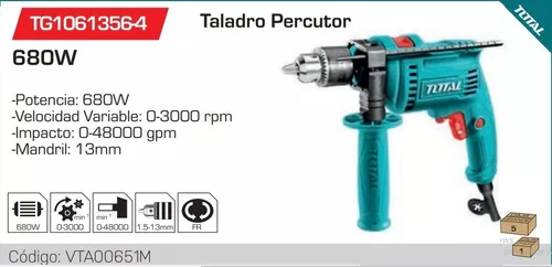 Taladro Percutor TOTAL 680w 13mm TG1061356