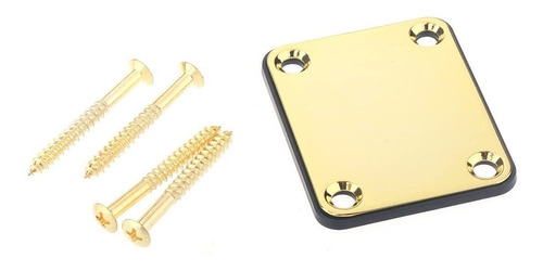 Gold Electric Guitar Neck Plate With 4 Monting Screws