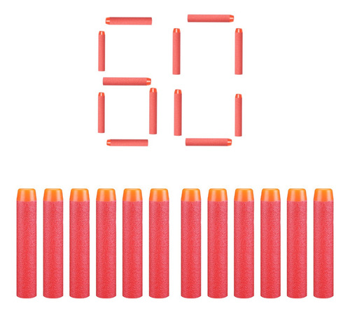 60 Dardos Macio Brinquedo Espuma Refil Pistola Nerf Munição