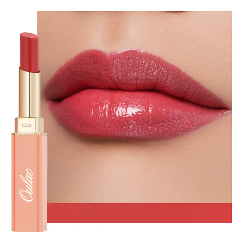 Oulac Lapiz Labial Rojo Manzana, Barra De Labios Hidratante,