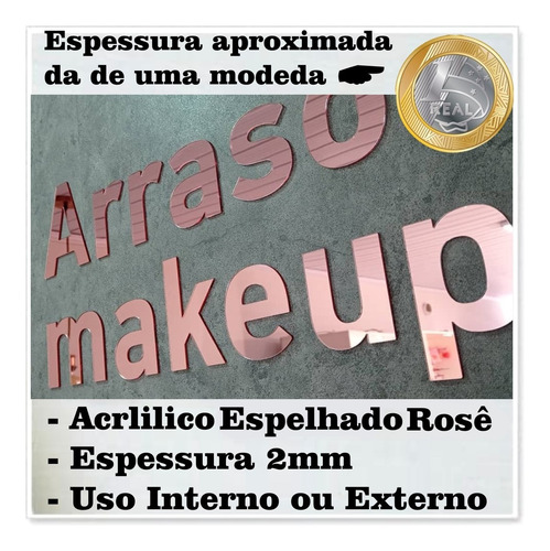 Imagem 2 de 7 de Letras Acrílico 11 Com 35cm + 08 Com 30cm Letreiro Fachada