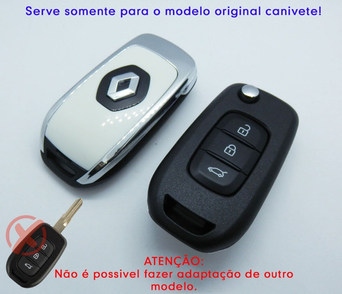 Carcaça Da Chave Canivete Renault Kwid Sandero Logan 3 Bts