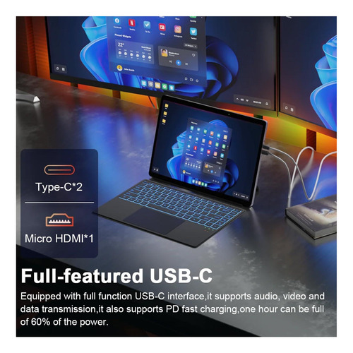Tpv 2-in, Renopad 14 Windows 11 Pro Tablet Con Teclado, 16