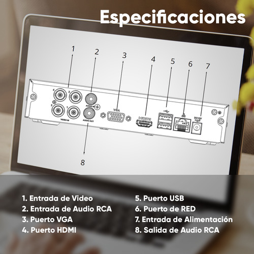 Kit videovigilancia cronos 4 cámaras Dahua bala B2A51N metálicas 5mp HDD 500GB Baluns accesorios kit cctv DH-KIT5MP-PLUS2N dvr dahua XVR1b04-i circuito cerrado