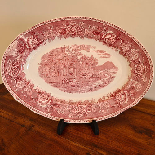 Fuente Porcelana Finlandesa Antigua De 39 X 27 Cm. Año 1949+