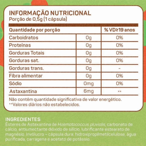 Kit Astaxantina 6mg Bioroots Com 6 Potes De 60 Cápsulas Cada