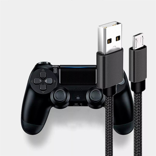 Cabo Carregador Para Controle Ps4 Micro Usb V8 3 Metros Xbox