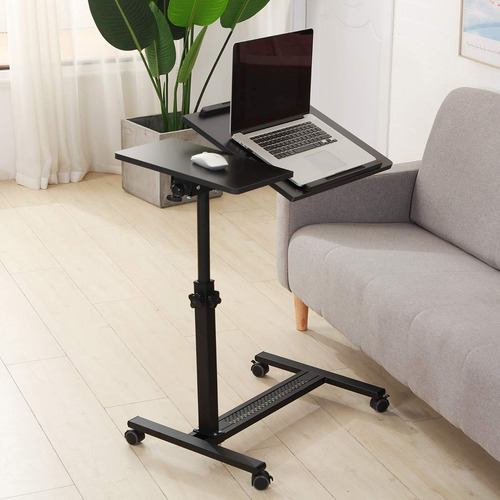 Tigerdad Mesa De Cama Con Ruedas Ajustables Negro Mmg