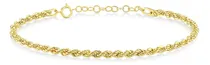 Comprar Gelin Pulsera De Cadena De Cuerda De Oro Macizo De 14 Quilat