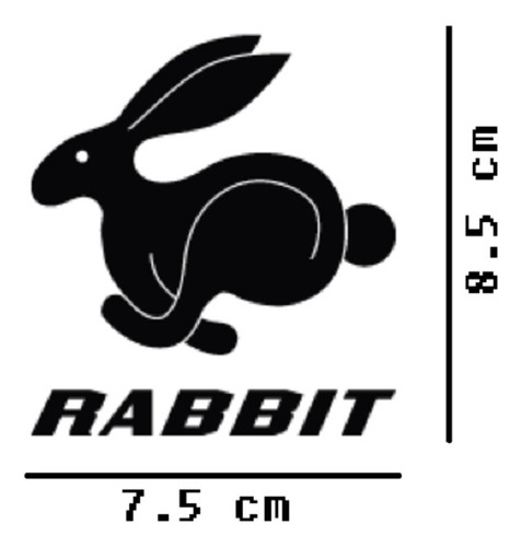 Vw Rabbit Logo Sticker Vinil 2 Piezas Negro $135 Mikegamesmx