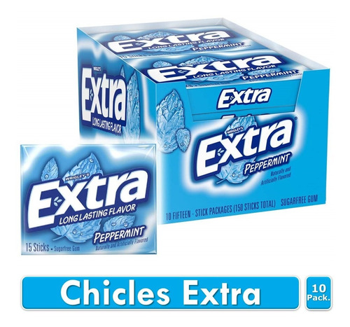 Chicles Goma De Mascar Sin Azúcar Extra X10 Pack 