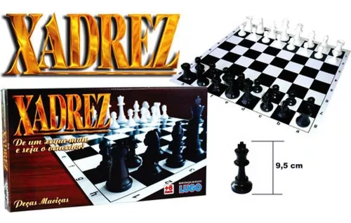 Jogo Xadrez Gigante Kit Completo Tabuleiro Peças Rei 62cm