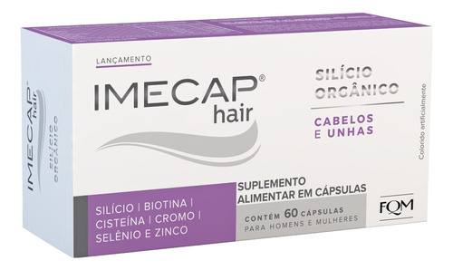 Imecap Hair Silício Orgânico 60caps - Nutracêutico P/ Cabelo