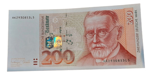 Billete 200 Marcos Mark Germany Aleman S/ C 1996 Holograma 