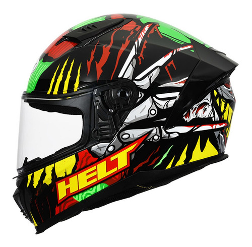 Capacete Para Moto Integral Helt Avant Krueger Cor Preto Tamanho do capacete 60