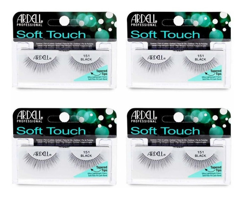 Pestañas Postizas Ardell Soft Touch (4 Unidades), Negro