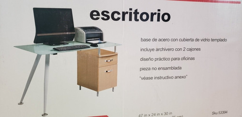 Escritorio Home Office Moderno Con Cajones Y Puerta Nuevo