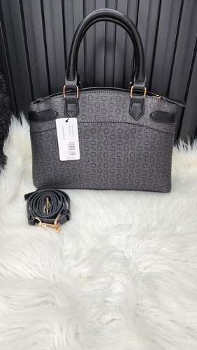 Bolsa Gues Sg948505 Nueva 100 % Original Con Etiqueta Negro Estampado Oro Negro