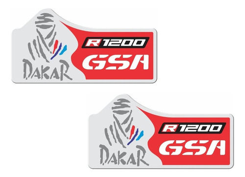 Par Adesivos Dakar Resinado Para Bmw R1200 Gsa 18553 Cor Cinza Vermelho