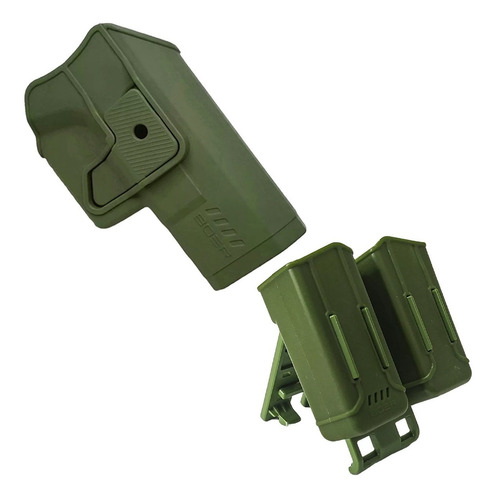 Imagen 1 de 10 de Funda Pistolera Boer Nivel 2 Glock Porta Cargador Doble