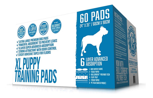 Bulldogology Puppy Pee Pads Xl Con Cinta Adhesiva - Almohadi