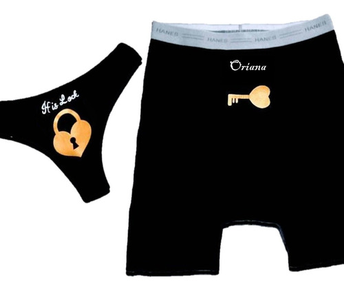 Set Tanga Y Boxer Pareja Personalizado Dia De Enamorados