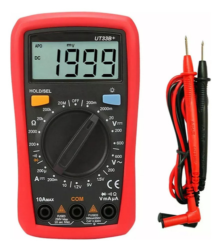 Mini Multímetro Digital 600v 10a Portátil Ergonômico Ut33b+