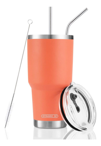 Vaso Termico De Acero Inoxidable De 30 Onzas Con Tapa-coral