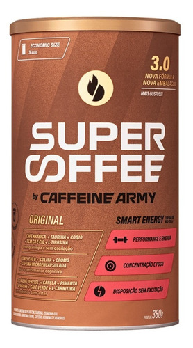 Suplemento em pó Caffeinarmy  SuperCoffee cafeína SuperCoffee sabor  original em pote de 380mL