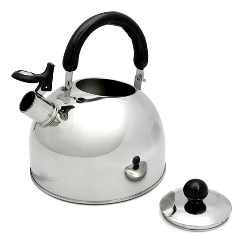 Tetera Con Silbato Acero Inoxidable 3 Litros , Color Metal