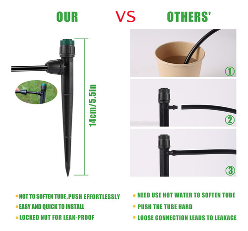 80 Pulverizadores De Riego Goteo Ajustables 360 Grados 14 Cm