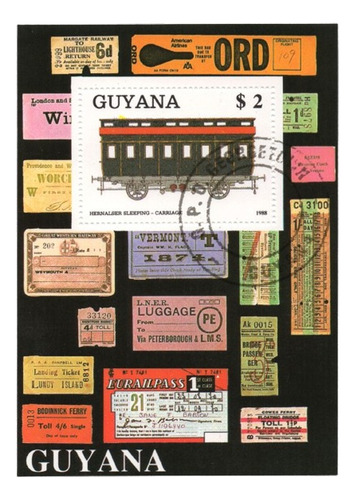 Guyana Hoja Filatélica Locomotora