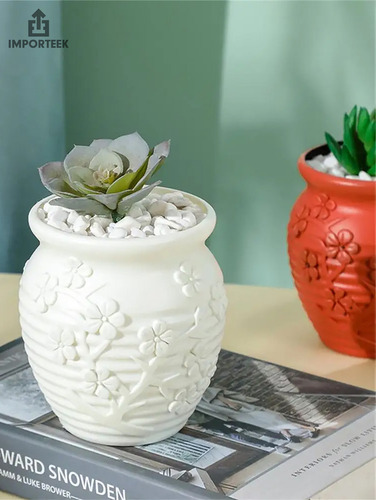 De 2pz Florero Jarron Flores Plantas Decorativo Mesa Hogar