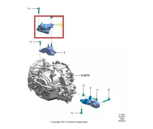 Coxim Superior Câmbio Ecosport 1.5 Ford Ka 1.5 Automático
