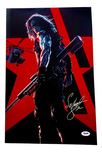 Sebastian Stan Poster Autografiado Winter Soldier Marvel Psa (Usado)