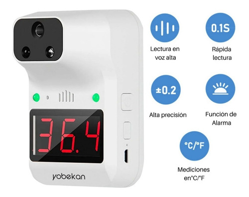 Termómetro Infrarrojo Digital De Pared Sin Contacto Yobekan