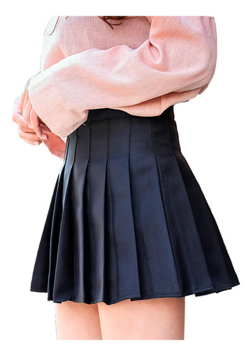 Falda Mujer Negro Plisada Mini Falda Coreana Prenses Kawaii
